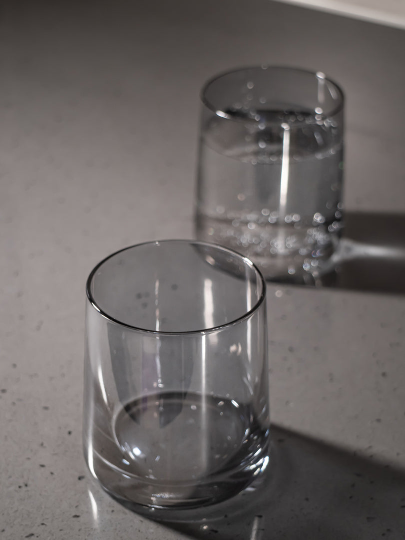 Grey Glass Tumbler | Set of 2