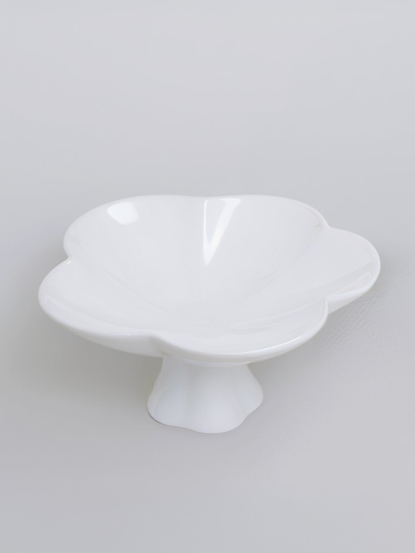 Ceramic Mong Petal-5 Series Pedestal Dish | Single Piece