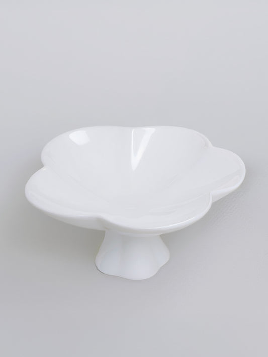 Ceramic Mong Petal-5 Series Pedestal Dish | Single Piece