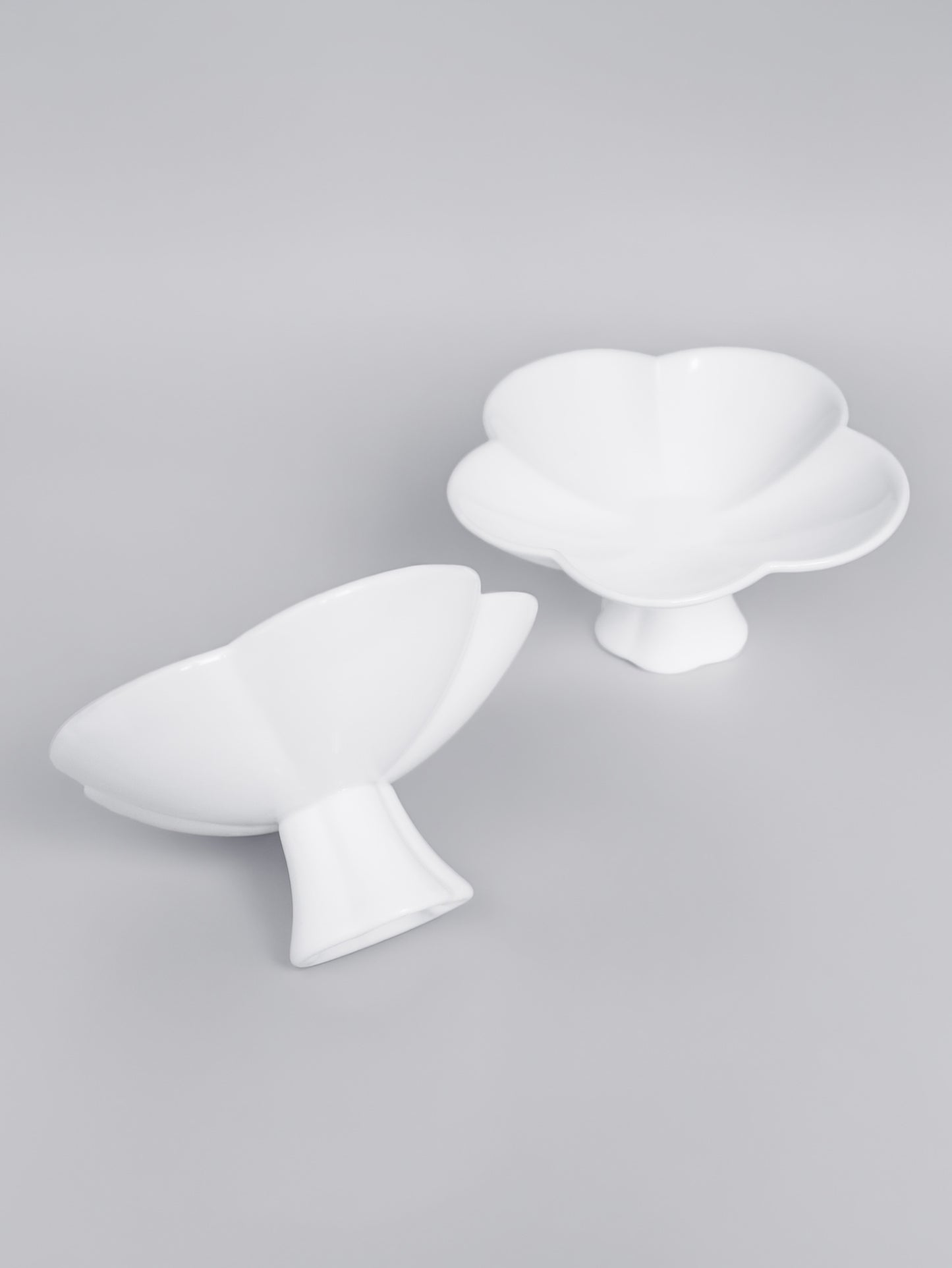 Ceramic Mong Petal-5 Series Pedestal Dish | Single Piece