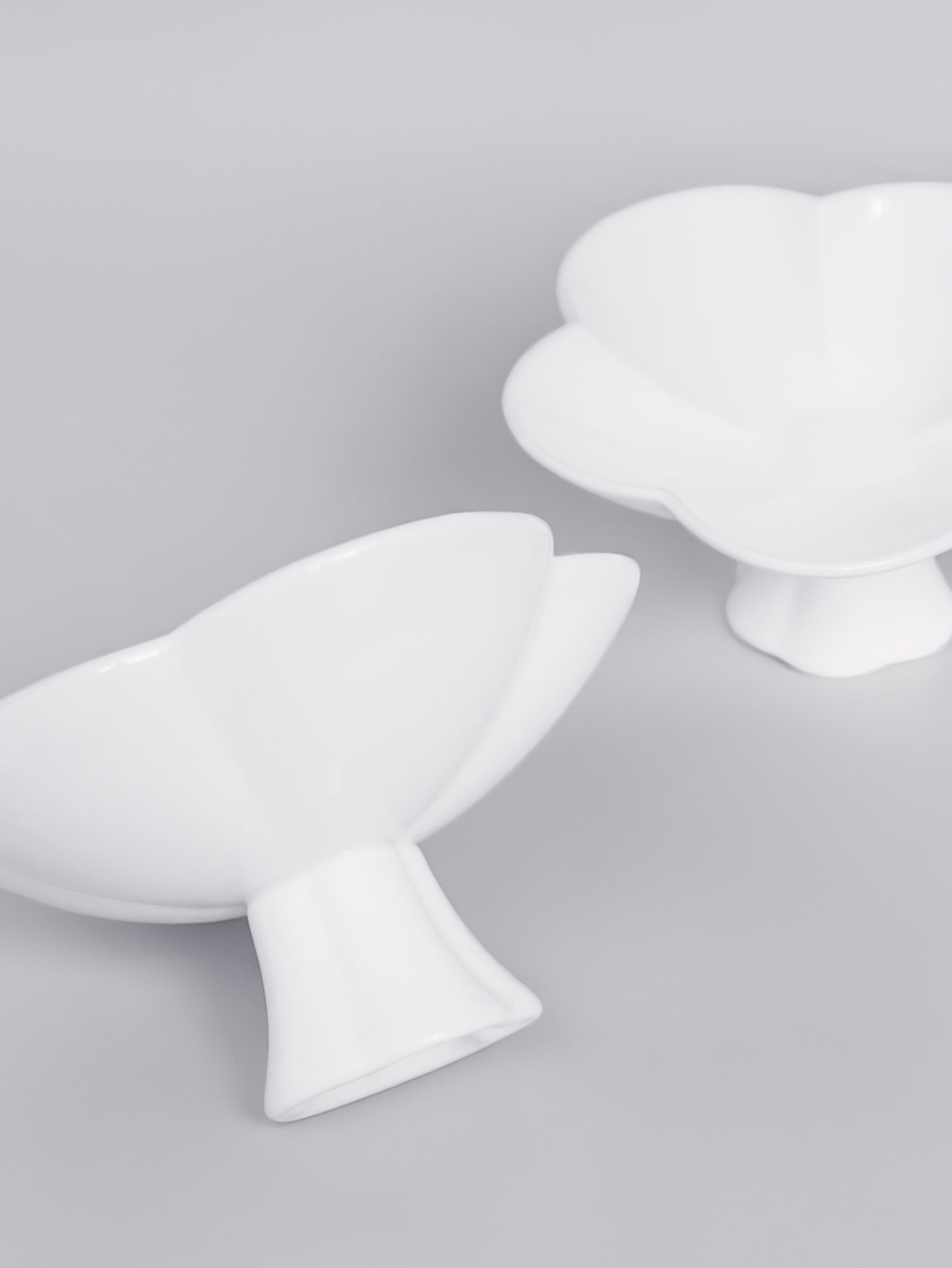 Ceramic Mong Petal-5 Series Pedestal Dish | Single Piece