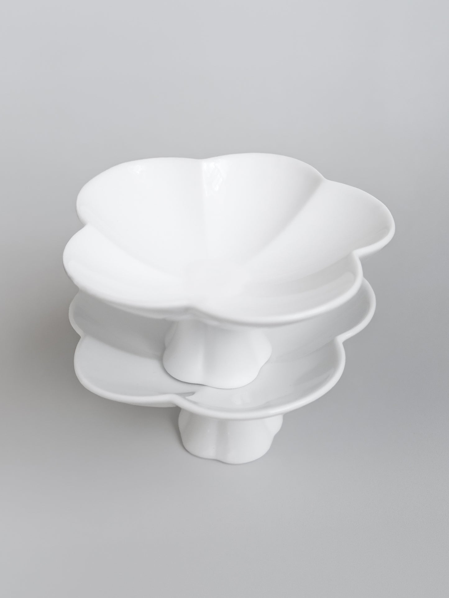 Ceramic Mong Petal-5 Series Pedestal Dish | Single Piece